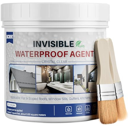SCNK 500g Transparente Wasserdichte Beschichtung, Flüssige Wasserdichte Versiegelung Unsichtbares Wasserdichtes Mittel für Innen und Außen Klare Versiegelung Wasserdicht