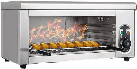Electric Cheese Melter Grill, 2000W Commercial Salamander Broiler Countertop Oven, Adjustable Grid, 50-300℃ Stainless Steel for Melting Cheese, Toasting Sandwiches, Grilling Steaks