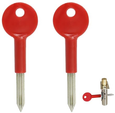 Chiavi universali a stella per catenaccio di sicurezza, confezione da 2 - In ottone e lega di zinco, anti-scatto, chiave di ricambio per porte tagliafuoco, porte pozzetto e serrature per finestre