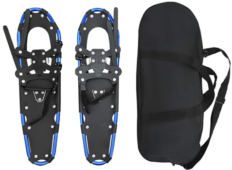 vidaXL Raquetas de Nieve 3 en 1 con Bastones de Senderismo Azul, Jardín y Terraza, Equipos de Nieve Ajustables, Accesorios para Frío, Set de Senderismo