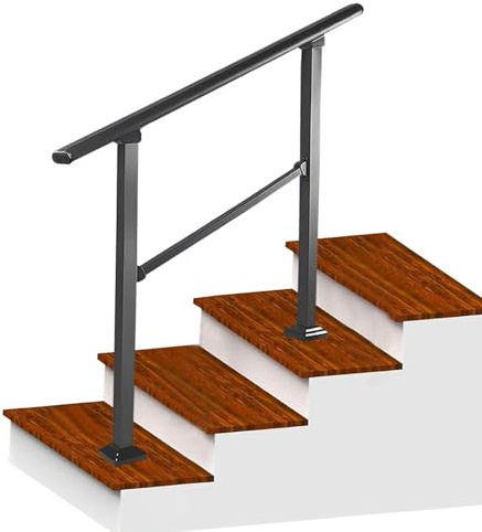 Räcke för utomhustrappa passar 2 eller 3 steg, golvmonterade övergångsräcken för trädgårdsveranda, loft, altanräcken, säkerhetsstöd för äldre barn i korridoren(Height 95cm,150cm/59inch)
