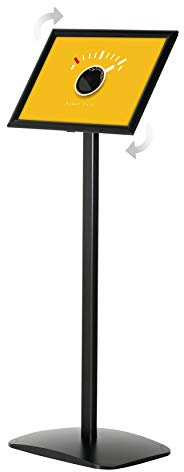 DISPLAY SALES Soporte Informativo para Carteles DIN A3 | Elegante Stand Informativo en Negro | Expositor de Información A3 en Formato Vertical/Horizontal | Soporte de Carteles para Publicidad