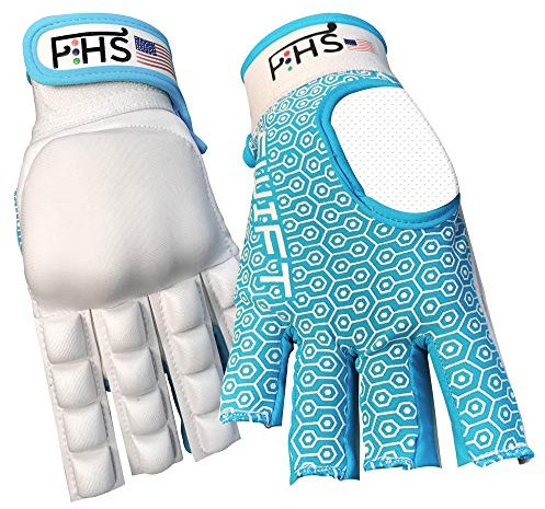 F HS Men's Field Hockey Glove Swift White Style Half Finger (Medium, Swift - Half Finger)