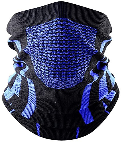 WTACTFUL Schlauchschal Winter Halstuch Halswärmer Warm Winddicht Loop Schal Schlauchtuch Halbe Sturmhaube für Ski Motorrad Fahrrad Radsport Herren Damen Blau