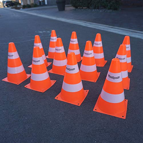 LionSports praktisches Pylonen Set für Sport, Fußball, Hunde und Training – Perfekte Kegel, Trainingshütchen für alle Sportarten – Ideal für draußen (Outdoor, Cone, Parcour)