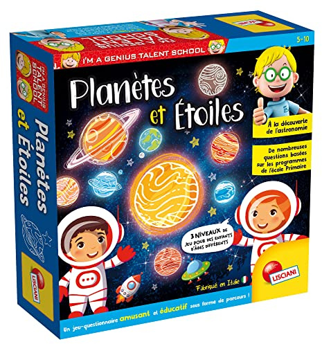LISCIANI - I'm A Genius - Planètes et Étoiles - Quiz Educatif pour Enfants dès 5 ans - Découverte De L'Astronomie - Parcours de Jeux - 3 Niveaux de Difficultés
