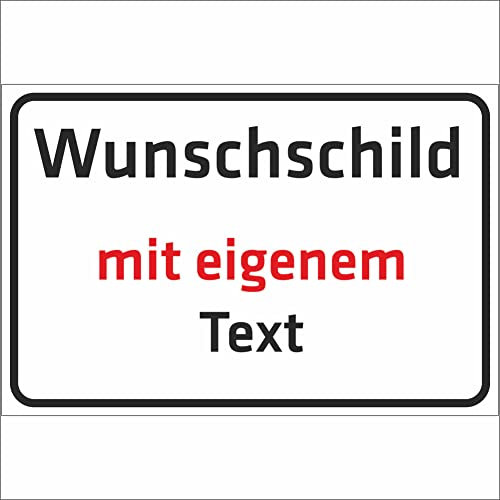 INDIGOS UG - Schilder - WUNSCHTEXT Aufkleber - Folie selbstklebend 5 Größen - personalisiert mit Text oder Namen - für Garage, Hotel, Parkplatz, Schule, Carport, Firma