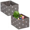 Relaxdays Aufbewahrungsbox, 2er Set, Stoffbox rechteckig, H x B x T: 16 x 20 x 25 cm, Ordnungsbox ohne Deckel, grau/weiß
