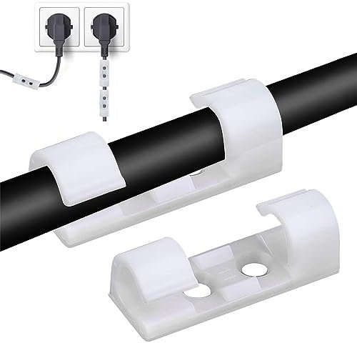 60Stück Selbstklebende Kabelhalter Kabelclips, Kabelklemmen, keine Spur Kabelmanagement, Lichtclips Kabel Organizer Kabel Clips für Management Diverse Kabel
