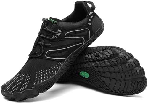 SAGUARO Barefoot Shoes Uomo Scarpe Barefoot Donna Scarpe Minimaliste Scarpe a Piedi Nudi Antiscivolo Scarpe Trail Running Traspiranti Scarpe Dita Nero Notte EU Gr.37