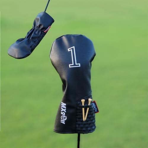 GOALFPRO Golfschlägerhauben mit 2 Golf-Tees für Fahrer, Fairway-Hölzer, Schlägerhauben aus Polyurethan, für alle Hölzer und Fahrer