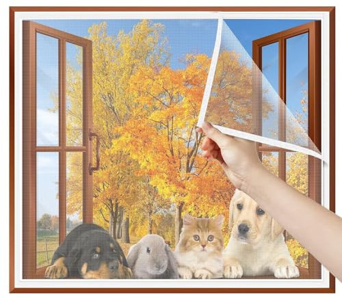 Mosquito Net Insect Mesh 85x200cm Easy to Open Windows with Full Frame Magic Tape Closure, White