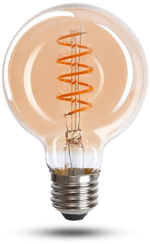 CROWN LED Vintage Decorative Light Bulbs, Warm White Color - Energy Efficient E-Class - Equivalent to 38W E27 Bulb - Ideal for Home, Hotels, Restaurants, Shock Resistant, 14.2 x 6.4 cm EL0018