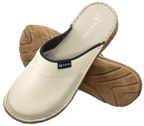ESTRO Zapatillas Mujer Casa Fieltro - Pantuflas Mujer Fieltro Zapatillas Casa Cerradas con Suela Antideslizante F03