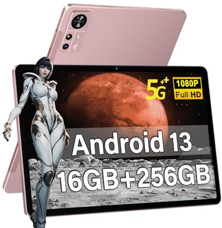 fezawio Tablette Android 13 11 pouces 2K, 16 Go de RAM + 256 Go de ROM 2000 x 1200 pixels 8600 mAh 5 Mpx + 13 Mpx WiFi 5G + 2,4G Octacore Bluetooth 5.0 Tablette avec étui
