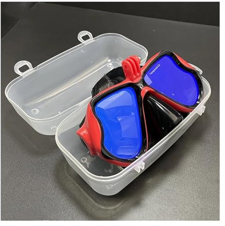 masker Bekväm silikonspegelsimmask med kamerafäste för GoPro-dykglasögon för vuxna Dykmasker(Red 2)