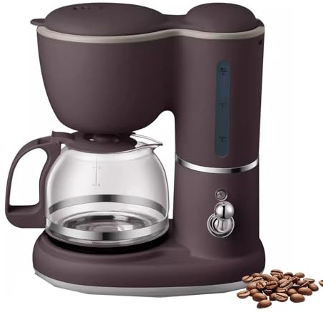 Cafetera portátil de 600 ml, cafetera de goteo totalmente automática, acero inoxidable y filtro reutilizable, para uso en el hogar y la oficina