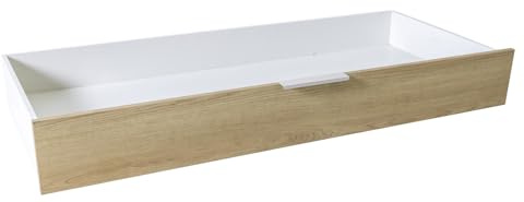 Composad | Cassettone per Letto della Linea MACCHIATO TEEN, Cassetto Contenitore Letto LTB405, (LxAxP): 136,8x18,7x59,9 cm, Colore Rovere chiaro, Made In Italy