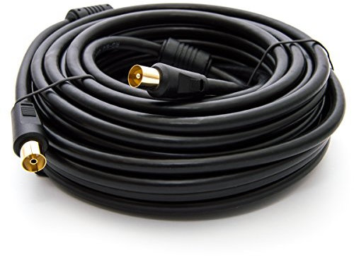 Premium X Cavo antenna TV, 7,5 m, cavo coassiale HDTV Full HD, 4K, connettore in metallo completo su presa IEC per televisione digitale e radio, DVB-T/T2, DVB-C, DVB-S/S2, nero