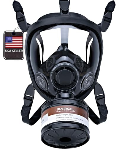 ST-100X Supervival & Tactical - Mascarilla facial completa con vapor orgánico y partículas, filtración de carbón activo de 40 mm, protección ocular completa