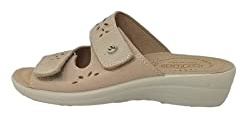 Fly Flot Bellona, Pantofole Donna in Microfibra Elasticizzata, con Strappo Regolabile, Sottopiede Antishock, Sandali, Beige, 37 EU