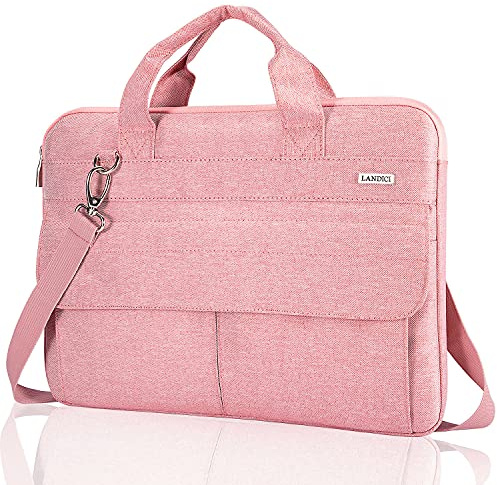 LANDICI Laptop Bag Case 15 15.6 Inch, Waterproof Computer Sleeve Cover | Slim Briefcase with Shoulder Strap for MacBook Pro MacBook Air HP Lenovo Dell Asus Acer