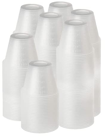 [600 Count - 1 oz.] Perfect Stix Disposable Graduated Plastic Medicine Cups - For Mixed Pills, Medication Measuring, Resin Mixing, Mouthwash