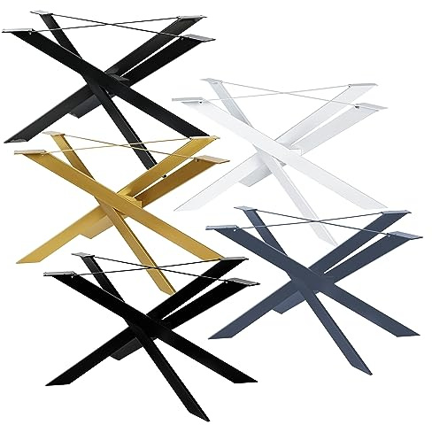 Magnetic Mobel Orion Table Base Design Estructura en cruz, resistente, patas de mesa, acero, perfil de metal, 8 x 2 cm (blanco)