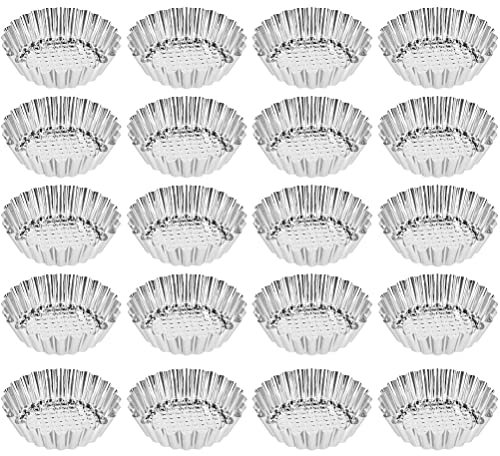 20 Stück Tortenformen Mini Tarteform, Antihaftbeschichtet Törtchenform Backformen Muffinformen Kuschenform Set für mini Kuchen, mini Tarte und mini Quiche Desserts