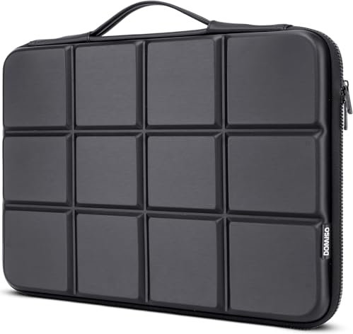 DOMISO Funda para ordinador Resistente a los Golpes de 15,6 Pulgadas con Funda Protectora con asa Compatible con 16 MacBook Pro/Max M2 M1 2019-2023,15-16 HP Asus Laptop,Dell XPS 15, Negro