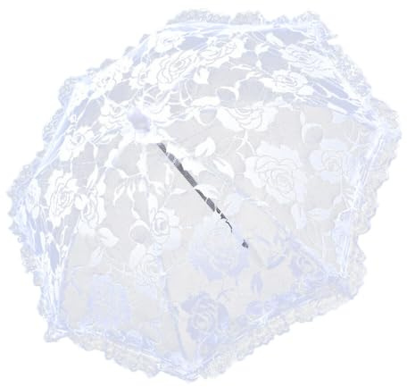 Katutude Ombrello di Ricamo in Pizzo, Ombrello Vintage in Pizzo Fatto a Mano con Fiore Ricamato Ombrello da Sposa Sposa Ombrelli in Pizzo di Fiori Ombrello da Matrimonio in Pizzo, M