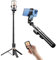 Trípode para Selfie Stick, Palo Selfie 2 en 1 con Pantalla de proyección Desmontable, máx. Altura 170 cm con Disparador Remoto, Abrazadera para teléfono para iOS y Android teléfono Inteligente