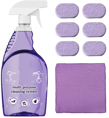 Dr Clean Spray Dr Clean pour fours, comprimés nettoyants multi-usages pour la maison, la cuisine, la salle de bain (1 flacon + 6 tablettes de nettoyage)