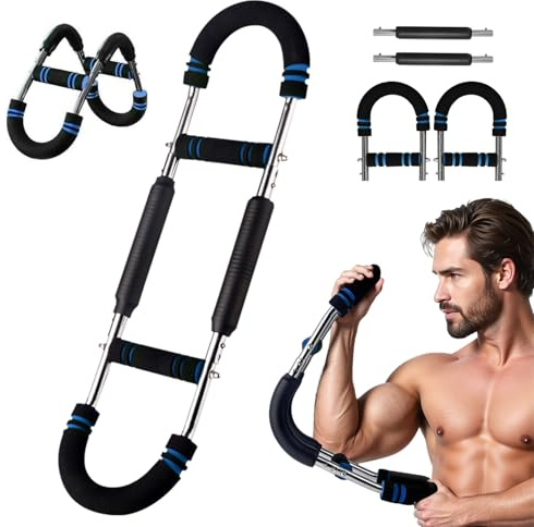 Twister Arm Trainer - Ejercitador de Brazos Ajustable 30KG/40KG, Equipo Fitness Portátil con Muelle para Casa/Oficina/Viajes (Azul)