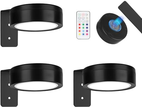 runpeak 3Pcs Picture Lights for Wall - Battery Operated Wall Lights, LED Stick on Wall Lights for Display Art Paintings, Magnetic Painting Light with 3 Light temperatures and Adjustable Brightness