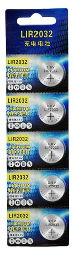 MURYE Piles bouton rechargeables LIR2032 3,6 V pour télécommandes montres et cartes mères