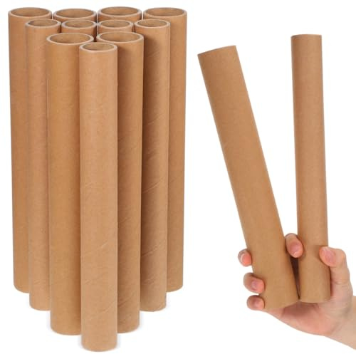 Cabilock 20-Pack Kraft Paper Mailing Tubes, Mixed 30cm Round Cardboard Tubes for Posters and Art Prints, Postal for Shipping and DIY Crafts - 4cm & 3cm Diameter