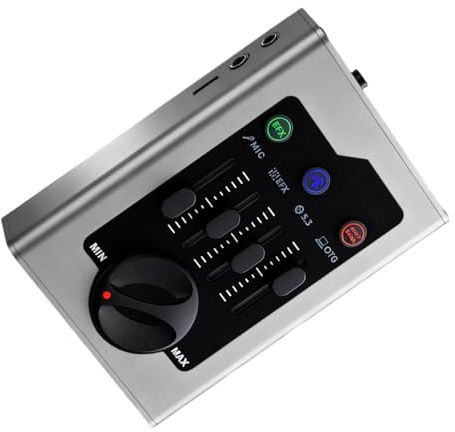 Qusinfc Función de tarjeta de sonido USB compacta para equipos de sonido de estudio de podcasting móviles