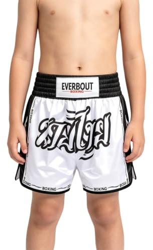 Eandarui Boxningsbyxor för barn, MMA shorts, kamp, träningsshorts | Snabbtorkande tyg, lätt material, broderidesign, muay thai, sportig, kickboxning, jogging, träning, mamma, boxer