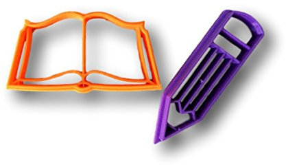 Cookie Cutz Keksausstecher mit Buch und Bleistift, 2 Stück