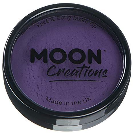 Moon Creations Maquillage professionnel visage et corps | Moules à gâteaux professionnels avec peinture colorée pour maquillage | pour enfants, adultes, festival, Halloween, violet, 36 g