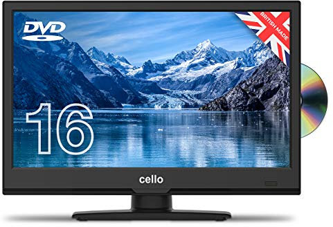 Cello C1620FS 16 inch Full HD LED TV built in DVD Freeview HD Built in satellite receiver with HDMI and USB for recording from Live TV, Made In The UK