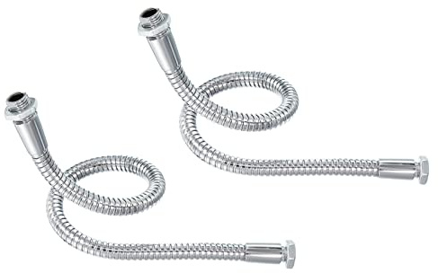 PATIKIL Microfono a collo di cigno da 12, 2 fili M10/M8 da 8 mm, tubo flessibile universale in metallo, braccio flessibile a collo di cigno per fai da te, tono argento