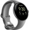 Google Pixel Watch – Android-Smartwatch mit Aktivitätsaufzeichnung – Smartwatch mit Herzfrequenz-Tracker – Edelstahlgehäuse in Polished Silver mit Sportarmband in Charcoalan, Wifi