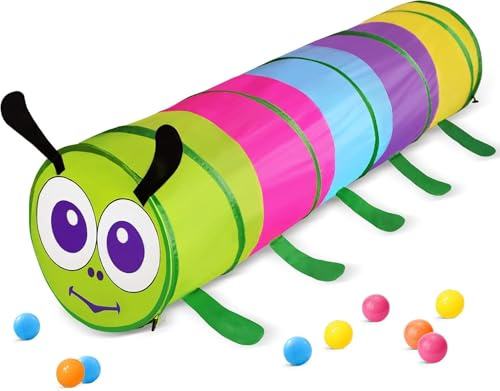 Pop Up Tunnel for Toddlers Kids Crawl Through Children Tunnel for Baby & Dogs Gifts for Boys Girls Indoor & Outdoor Play Backyard (Animal Pop Up Tunnel).