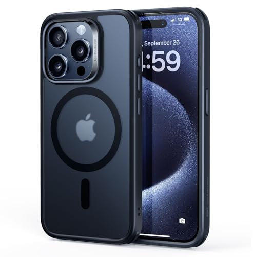 ESR für iPhone 15 Pro Max Hülle, Kompatibel mit MagSafe, Schutz nach Militärstandard, Magnet Schutzhülle, Vergilbungsbeständig Kratzfeste Rückschale [Handyhülle für iPhone 15 Pro Max Case] Mattschwarz