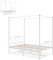 Multigot Canopy Bed Frame, Double Metal Bed Base with Elegant Headboard & Footboard, Modern Slat Support Bedstead for Adults Kids, No Box Spring Needed (White)