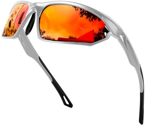 Bircenpro Sport Sonnenbrille für Herren Polarisiert: UV Schutz Verspiegelt Sportbrille für Männer Baseball Radfahren Fahren Angeln Golf Motorrad Laufen