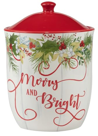 Certified International Winter Greens Biscuit Jar