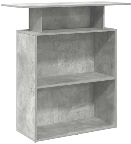 vidaXL Reception Desk Concrete Grey 100x40x104 cm Engineered Wood, reception counter, salon reception desk, reception bar desk, front desk